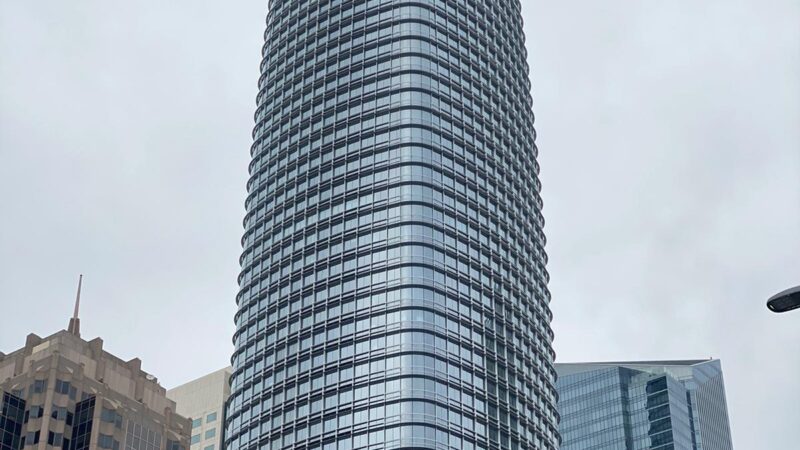 The Salesforce Tower rising above downtown San Francisco