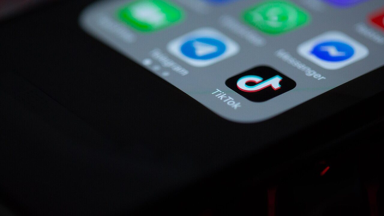 TikTok app icon on a smartphone screen