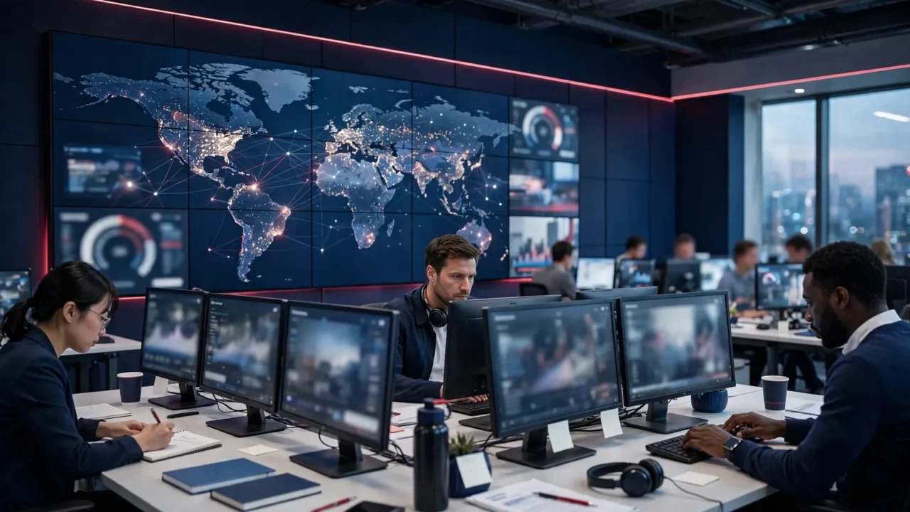 24World Media central newsroom - the hub newsroom linking the group publications